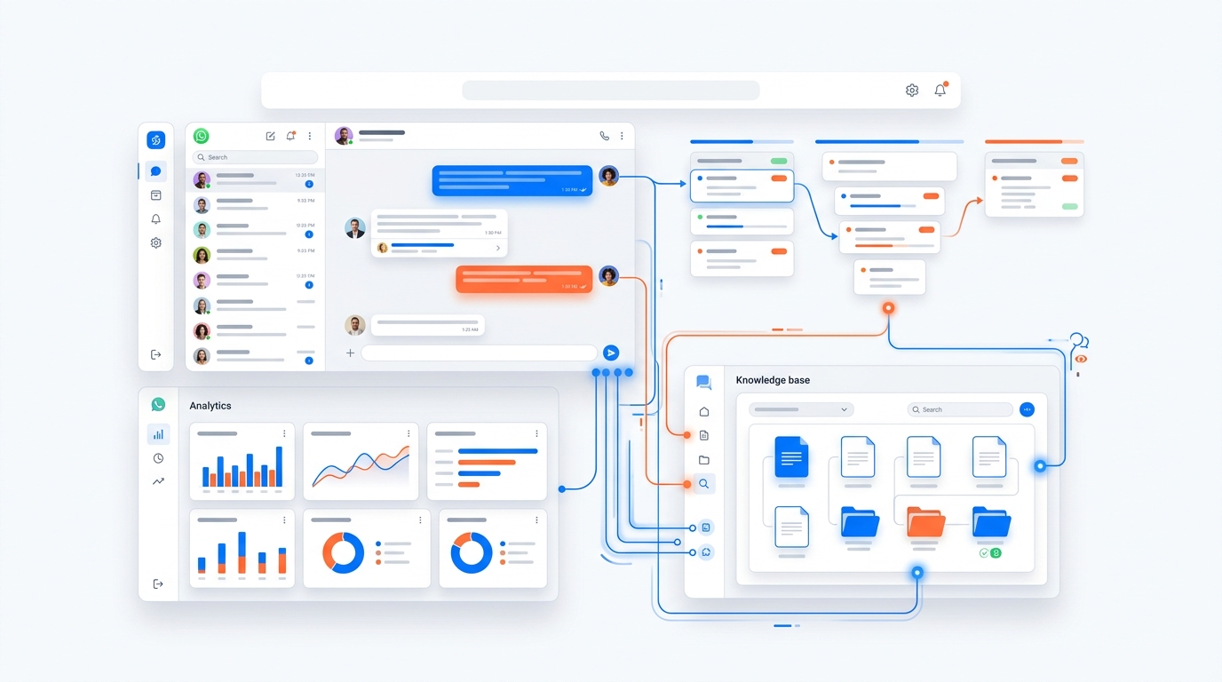 SalesApp dashboard and WhatsApp AI sales agent preview